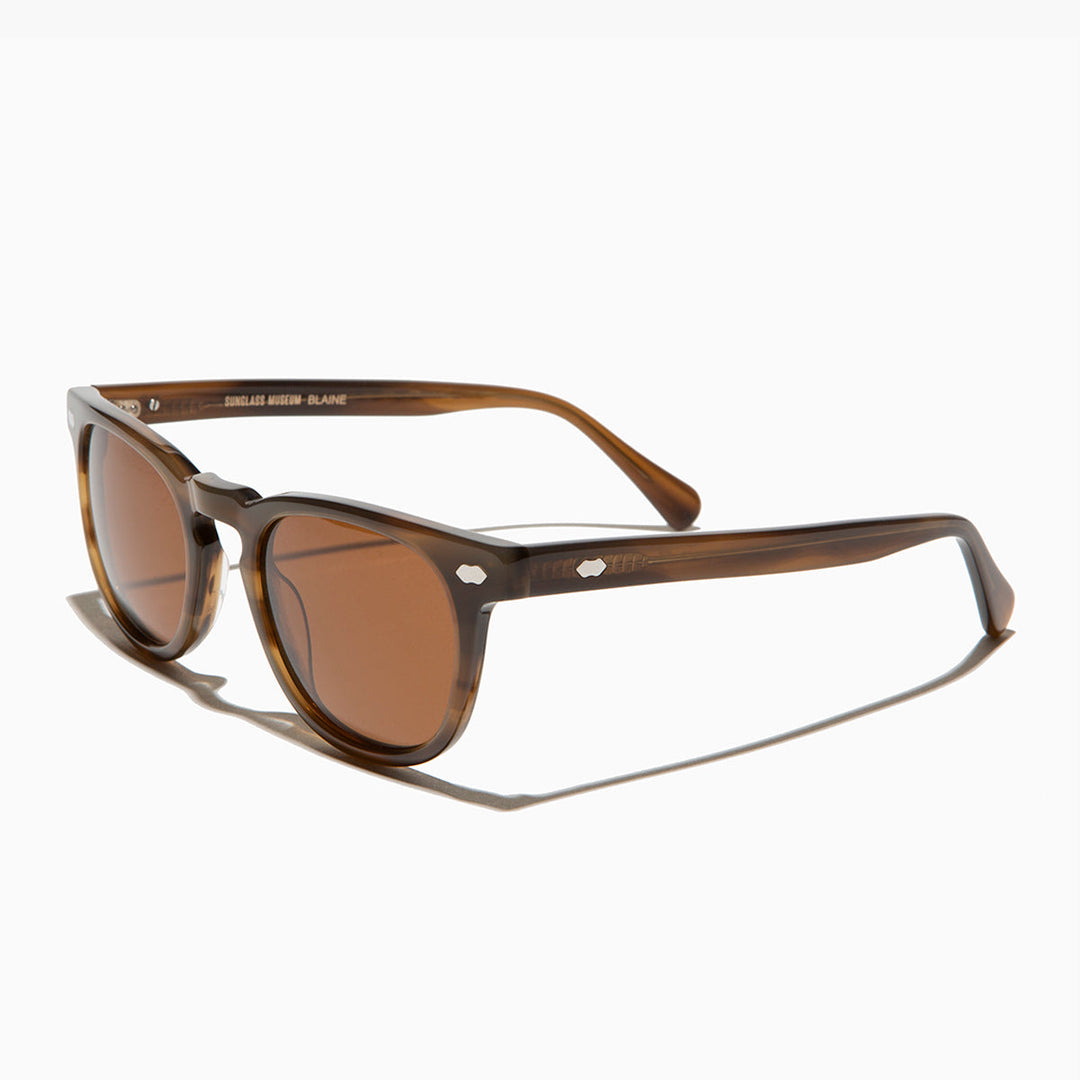 Rounded Square Tortoise Sunglass with Polarized Lens - Blaine