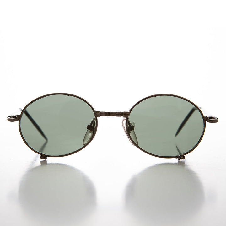 Industrial Steampunk 90s Sunglass with Glass Lens - Blaster