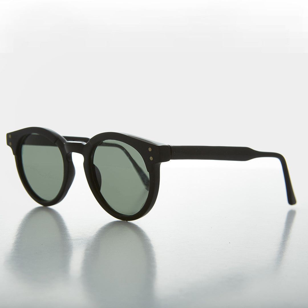 Round Horn Rim Classic Pantos Vintage Sunglass with Glass Lens - Brad