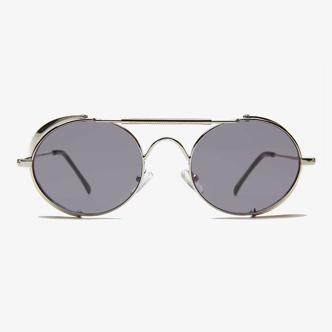 Oval Steampunk Sunglass with Folding Side Shields - Bram 3