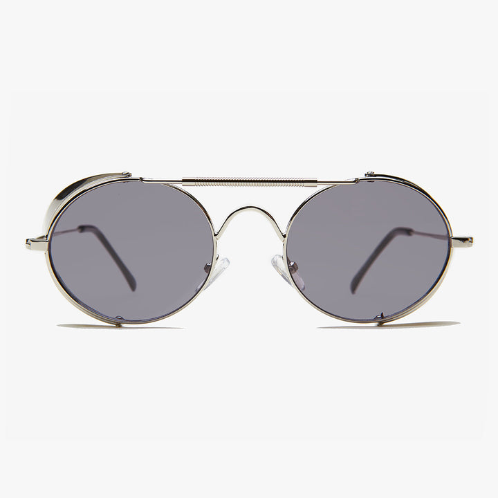 Oval Steampunk Sunglass with Folding Side Shields - Bram 3