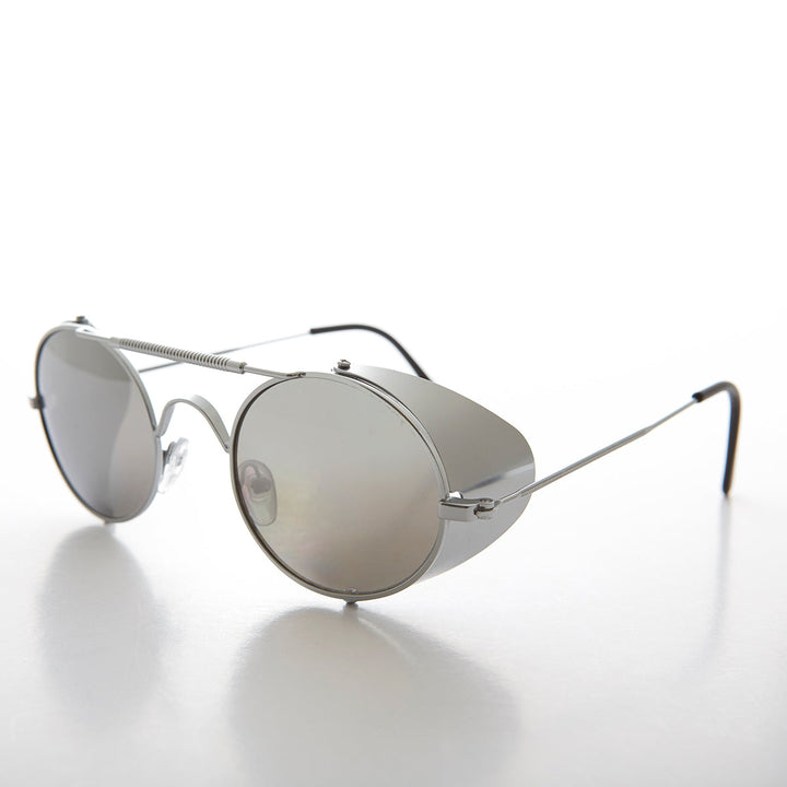 Oval Steampunk Sunglass with Folding Side Shields - Bram 3