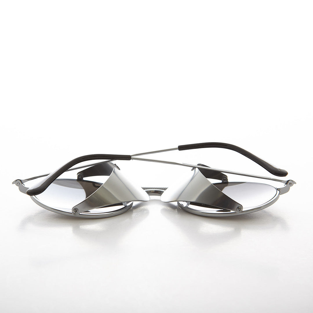 Oval Steampunk Sunglass with Folding Side Shields - Bram 3