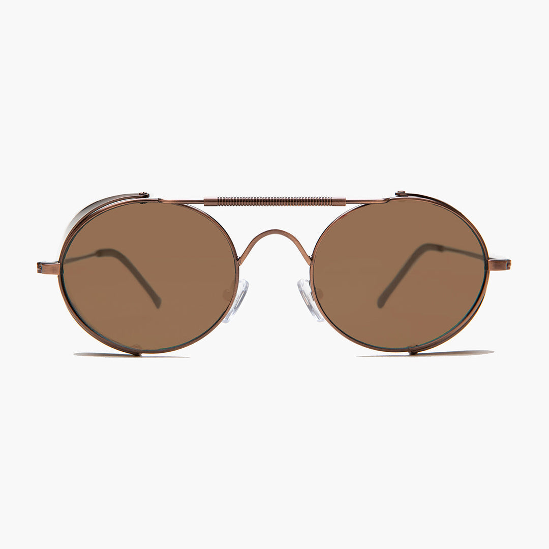 Copper Steampunk Sunglass with Folding Side Shields - Bram 5