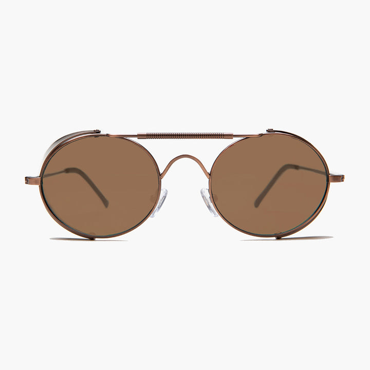 Copper Steampunk Sunglass with Folding Side Shields - Bram 5