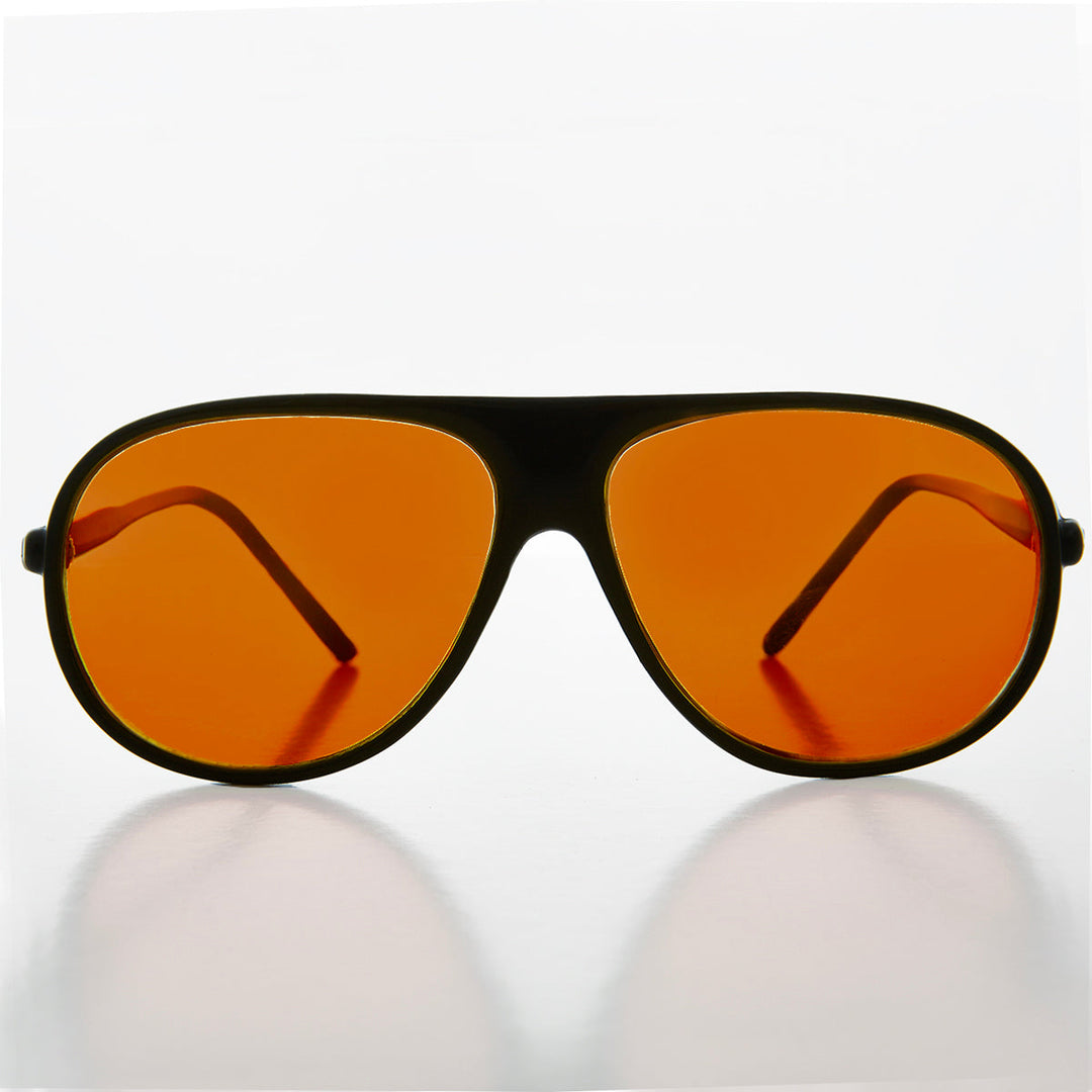Pilot Sunglasses with Orange Lenses - Collier