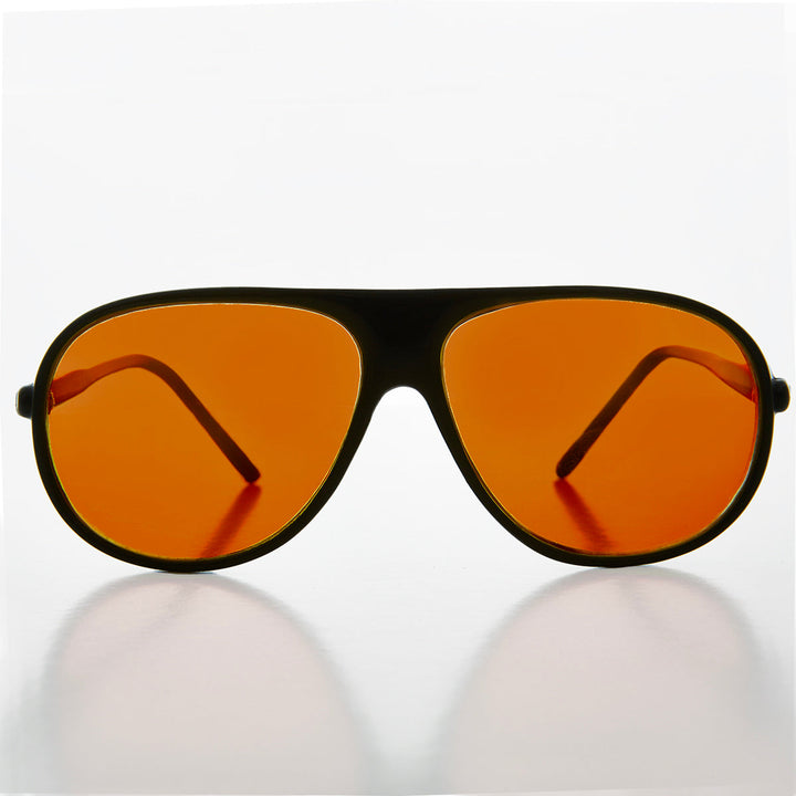 Pilot Sunglasses with Orange Lenses - Collier
