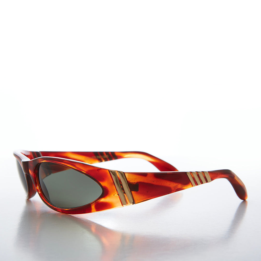 Mod Wrap Around Vintage Sunglasses - Brower
