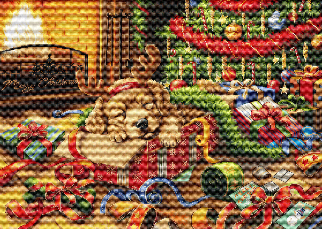 Santa's Little Troublemaker Counted Cross-Stitch Kit by Luca-S BU5079L