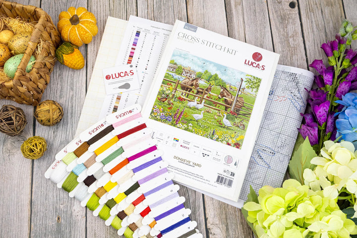Donkeys' Yard¬† Counted Cross-Stitch Kit by Luca-S BU5087L