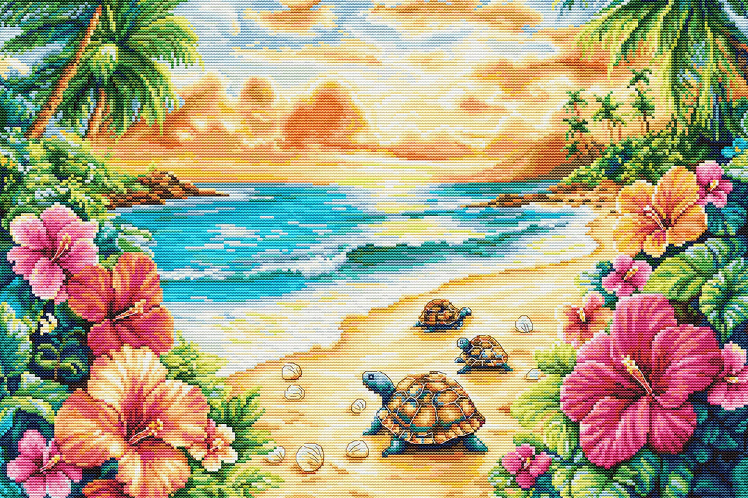 Tropical Summer Counted Cross-Stitch Kit by Luca-S BU5089L