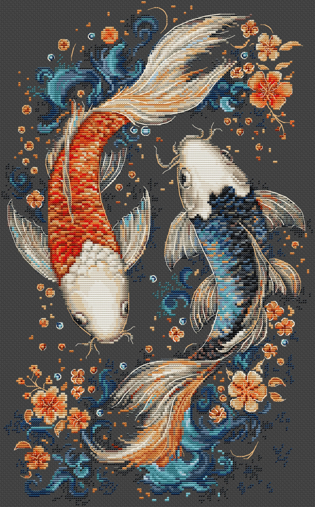 Two Magic Fish Counted Cross-Stitch Kit by Luca-S BU5091L