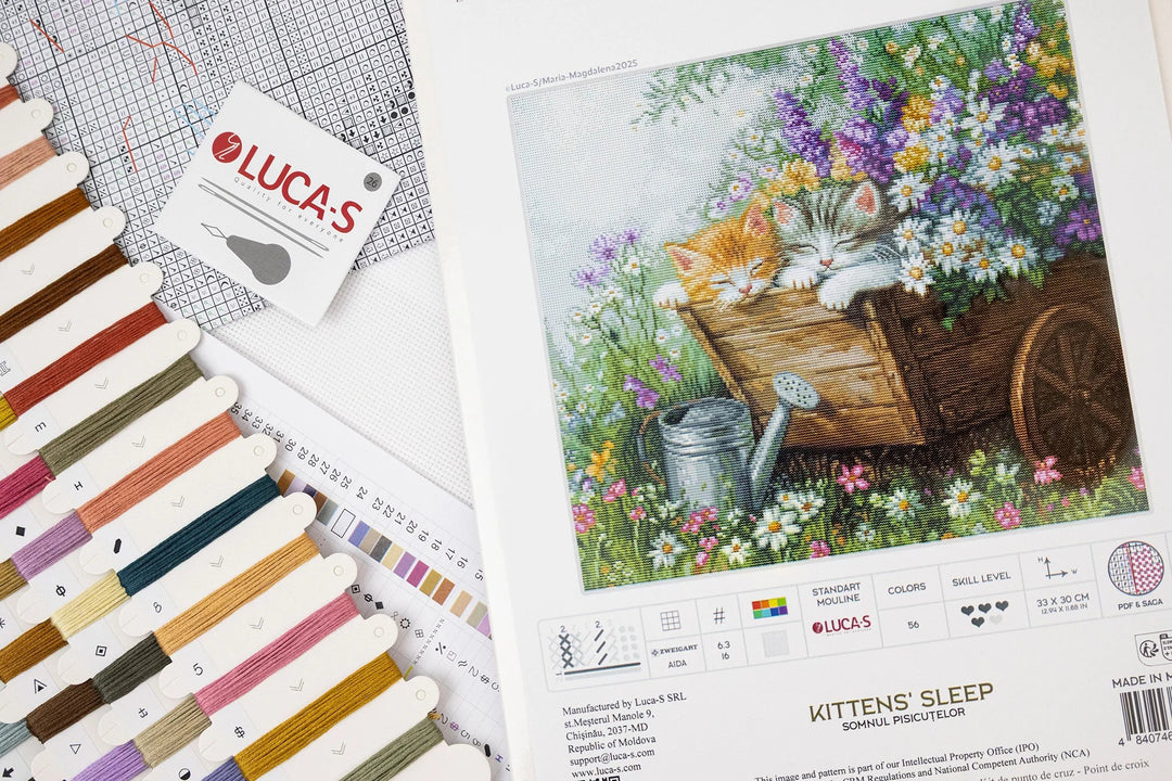 Kittens' Sleep Counted Cross-Stitch Kit by Luca-S BU5093L