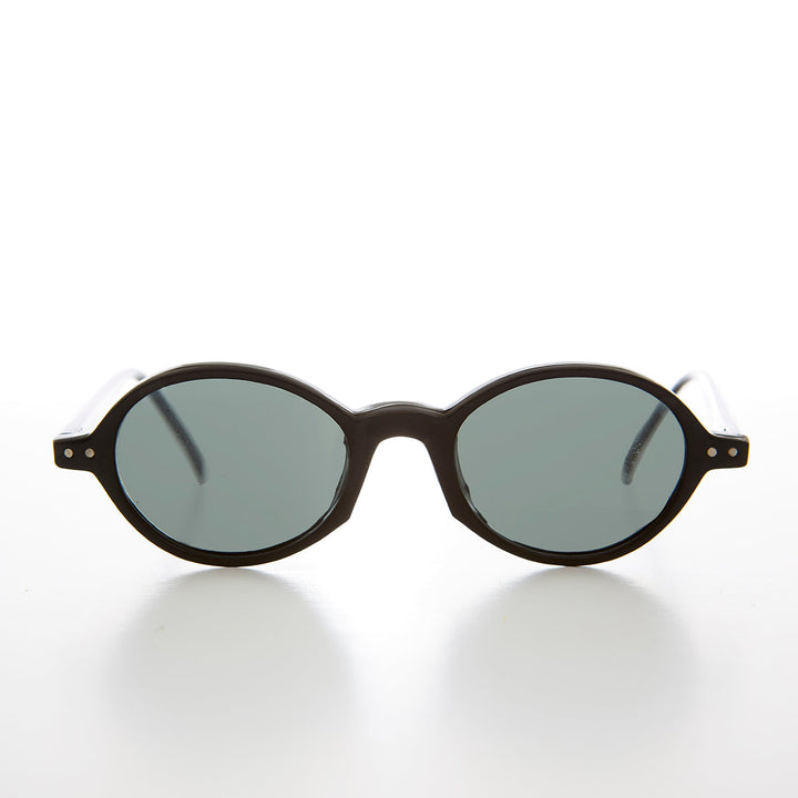 Small Oval Vintage Sunglass with Glass Lens - Burke