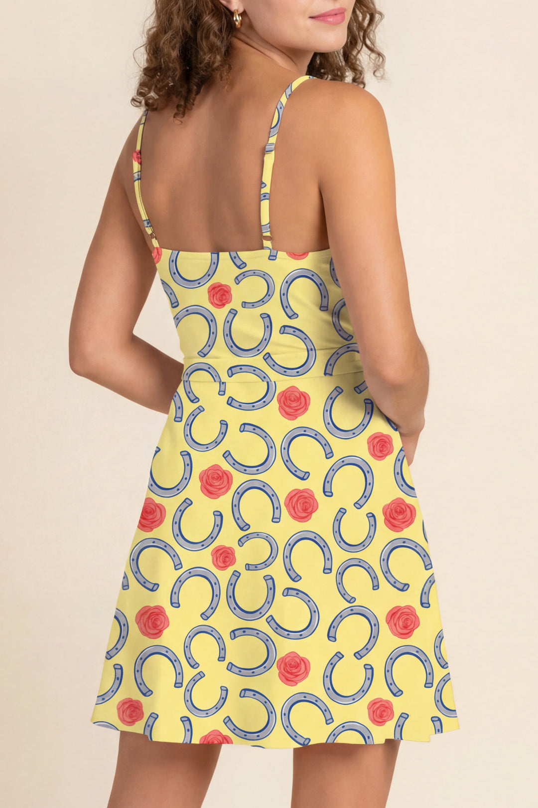 The Derby Delight | Horseshoe Strappy Dress