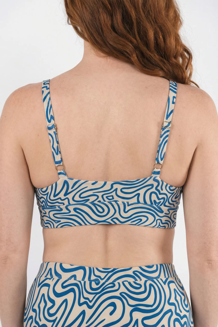 The Rio Grande | Abstract Navy Line Boob Hammock™ Busty Bralette