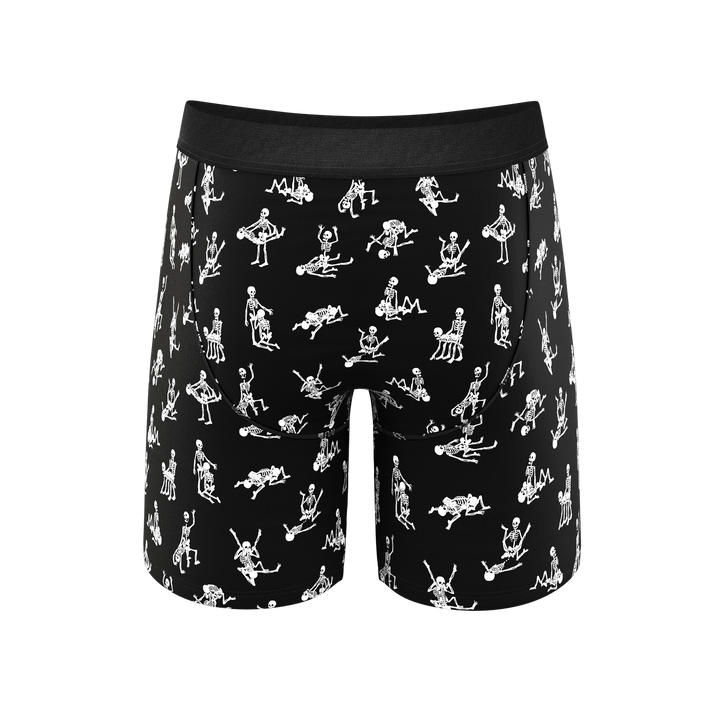 The Bare Back Bones | Glow in the Dark Skeletons Long Leg Ball Hammock® Pouch Underwear With Fly