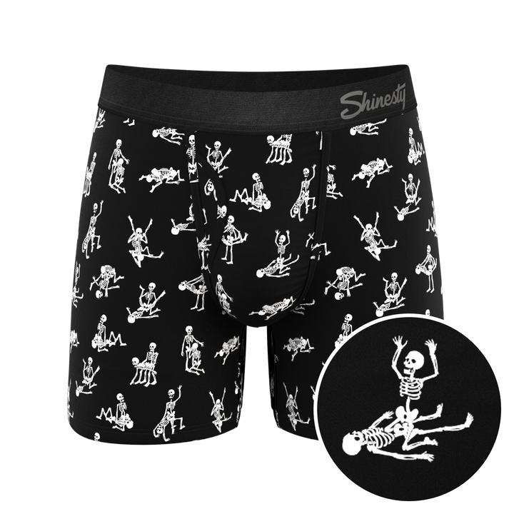 The Bare Back Bones | Glow in the Dark Skeletons Ball Hammock® Pouch Underwear With Fly