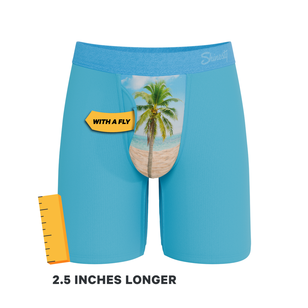 The Beach Please | Palm Tree Long Leg Ball Hammock® Pouch Underwear With Fly