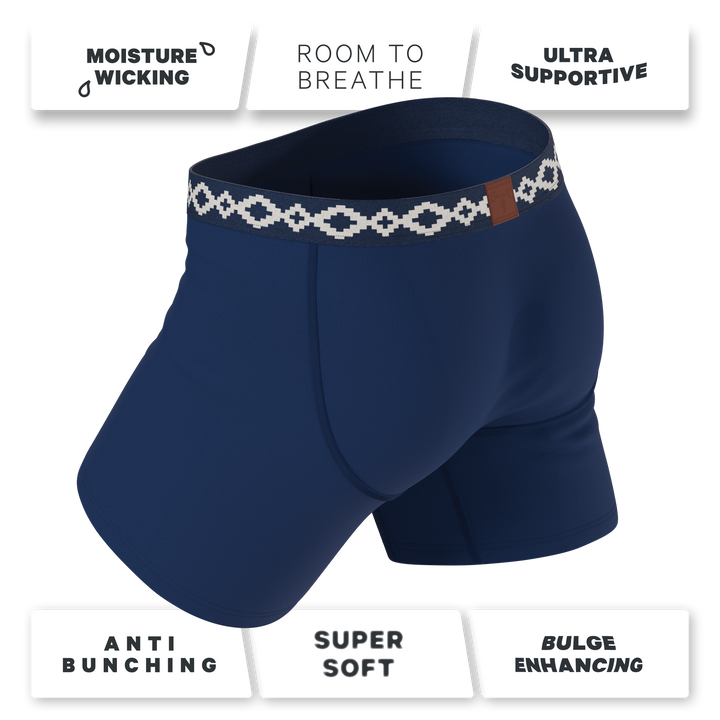 The Big Corbina Blue | La Matera x Shinesty Navy Ball Hammock® Pouch Underwear With Fly