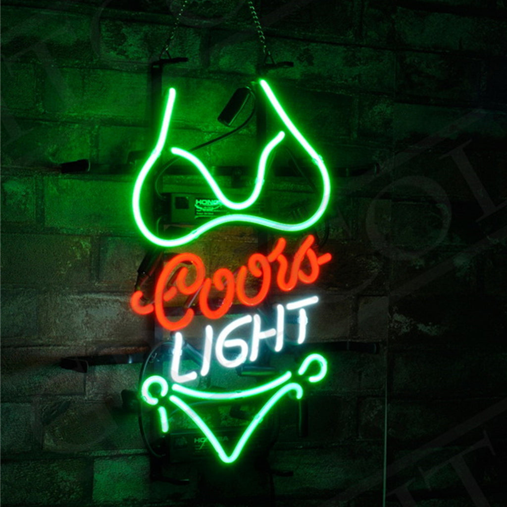 Green Bikini Set Coors Light Neon Signs Light