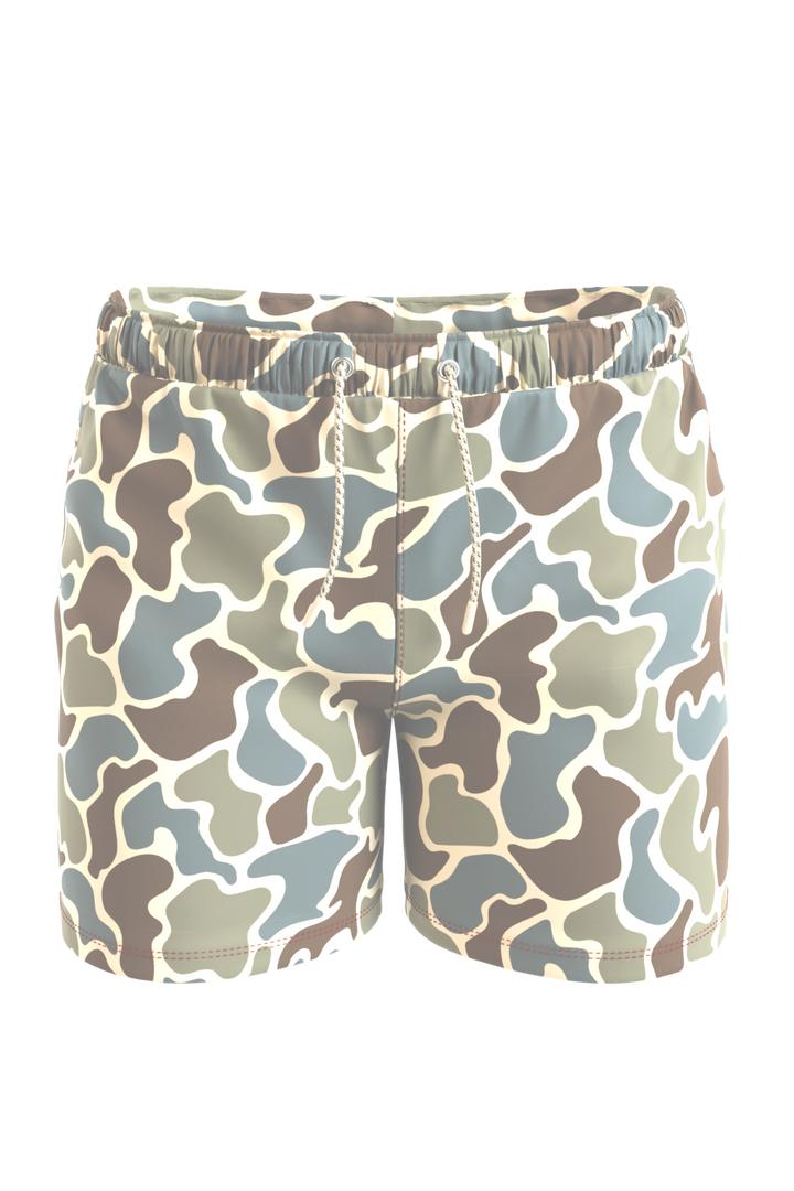 The Blender | Grey Duck Camo Ball Hammock® Pouch 8" Swim Trunks