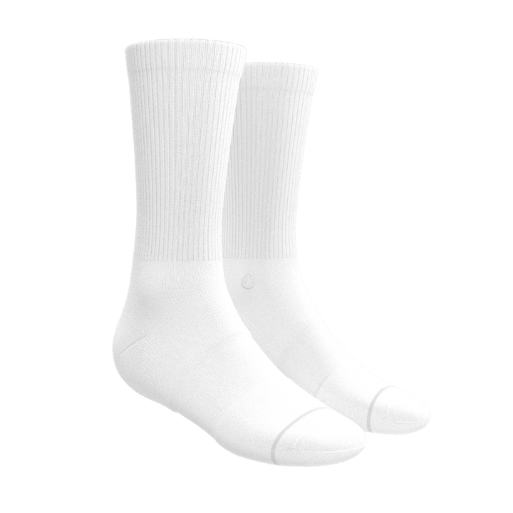 The Blizzard | Plain White Heel Hammock™ Crew Socks