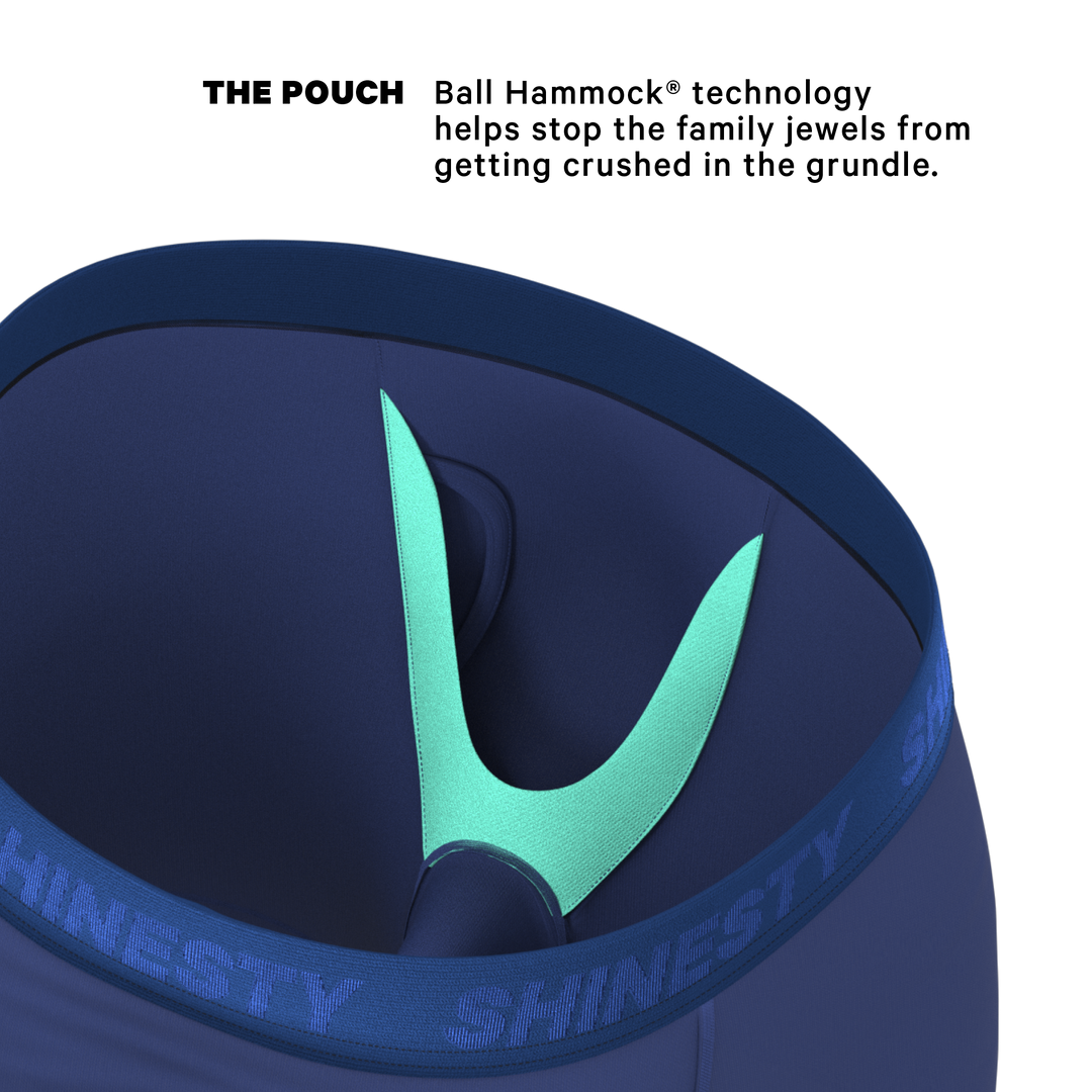 The Bloom Moon | Tonal Navy Long Leg Ball Hammock® Pouch Underwear With Fly