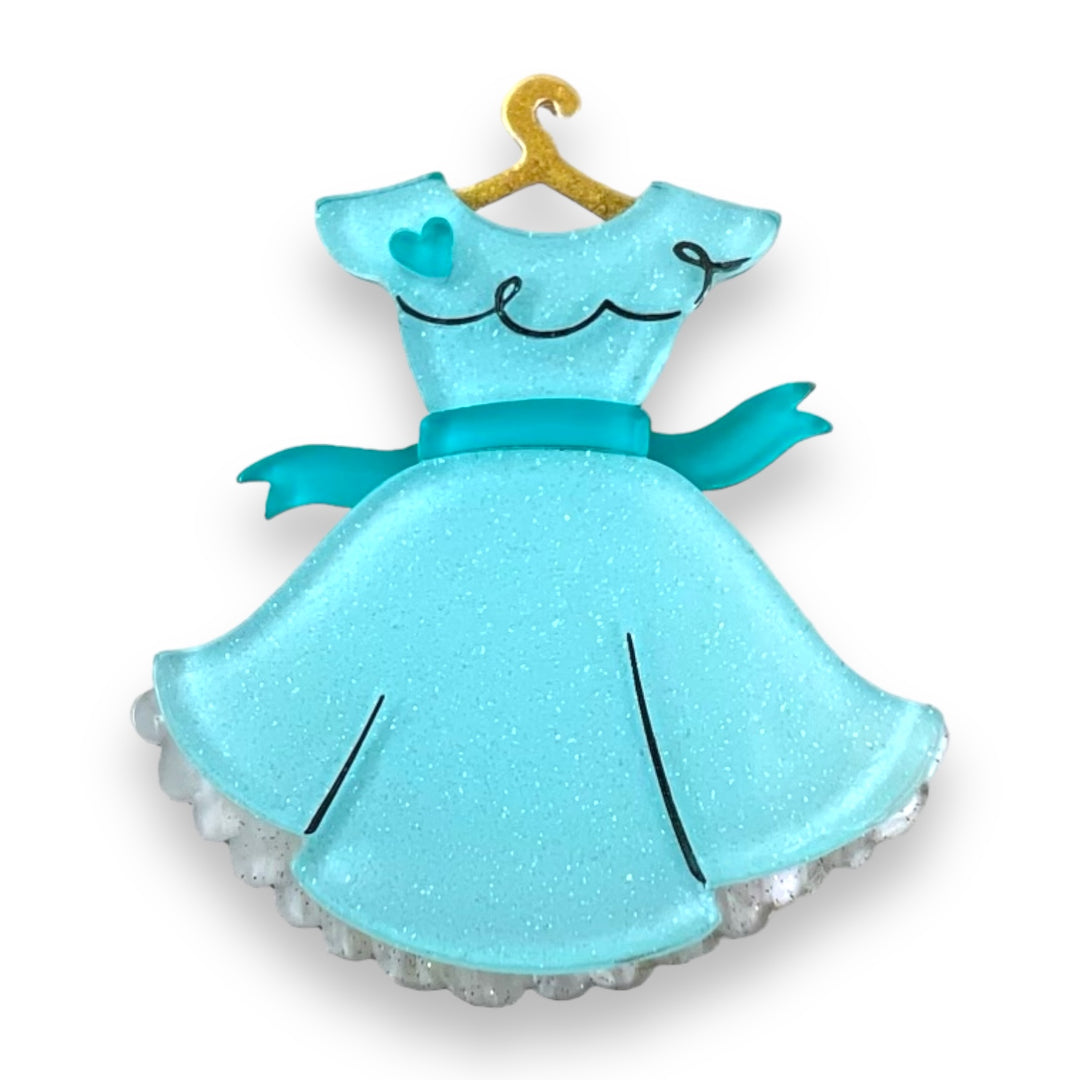 Blue cinderella dress brooch by asia ellington disney illustrator