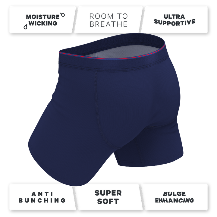 The Blueberry Pie | Red Tip Navy Ball Hammock® Pouch Underwear