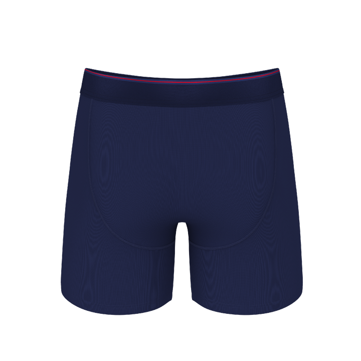 The Blueberry Pie | Red Tip Navy Ball Hammock® Pouch Underwear With Fly