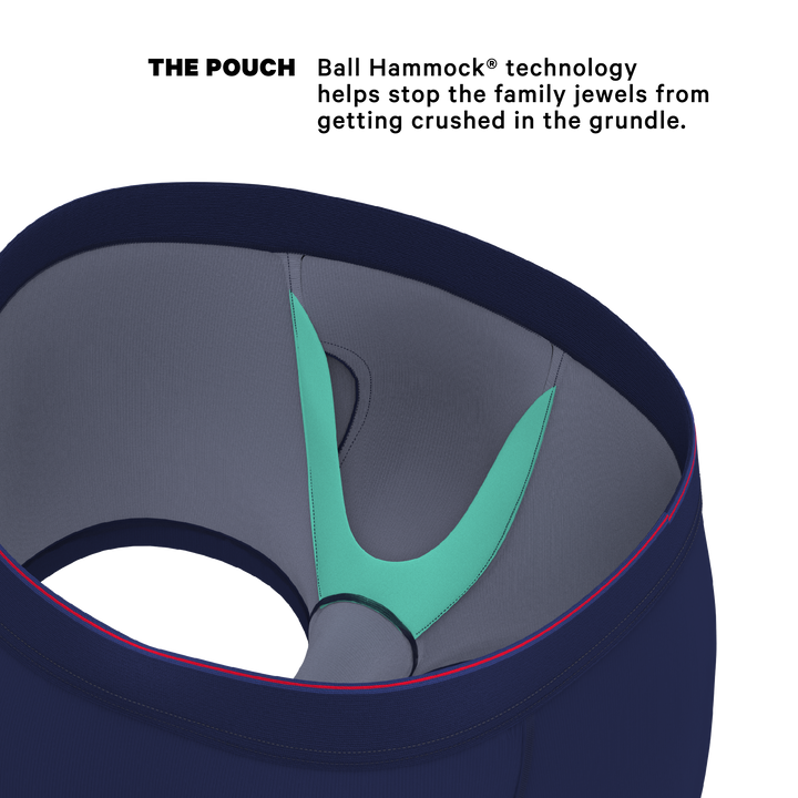 The Blueberry Pie | Red Tip Navy Ball Hammock® Pouch Trunks Underwear