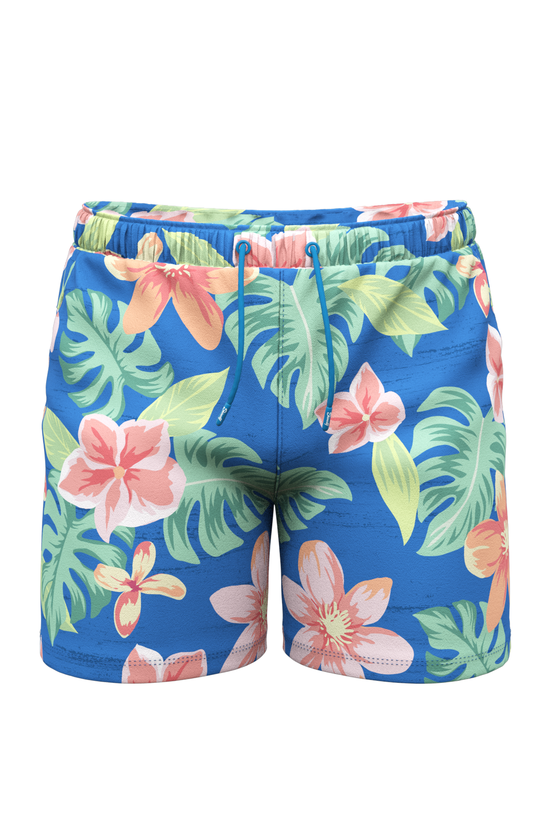 The Boardwalk | Blue and Orange Tropical Ball Hammock® Pouch 8" Swim Trunks