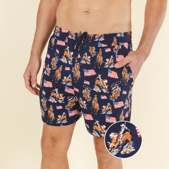 The Bootstraps & Chaps | Americana Cowboy Men’s Pajama Shorts