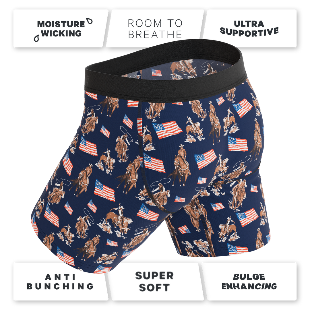 The Bootstraps & Chaps | Americana Cowboy Long Leg Ball Hammock® Pouch Underwear With Fly