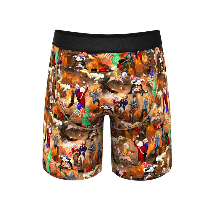 The Boston Tea Bag Party | Patriotic Long Leg Ball Hammock® Pouch Underwear With Fly