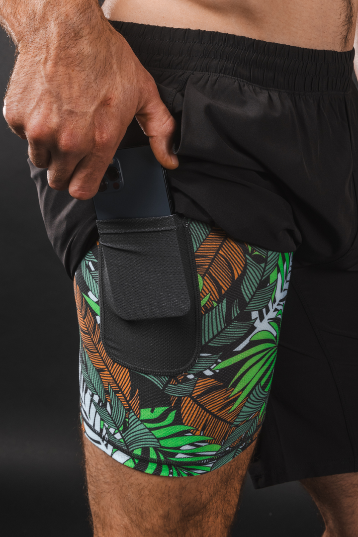 The Botanist | Tropical Leaves Ball Hammock® 9 Inch Athletic Shorts