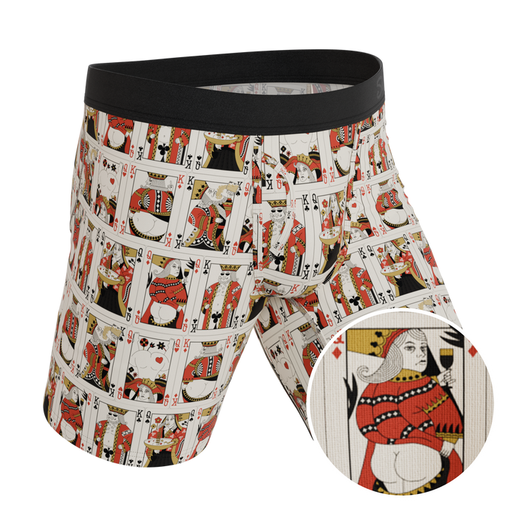 The Bottomless Blackjack | Vintage Playing Cards Long Leg Ball Hammock® Pouch Underwear With Fly