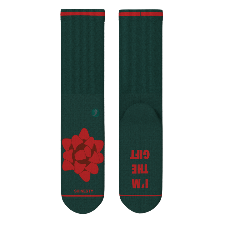 The Bow On Top | Ribbon Present Heel Hammock™ Crew Socks