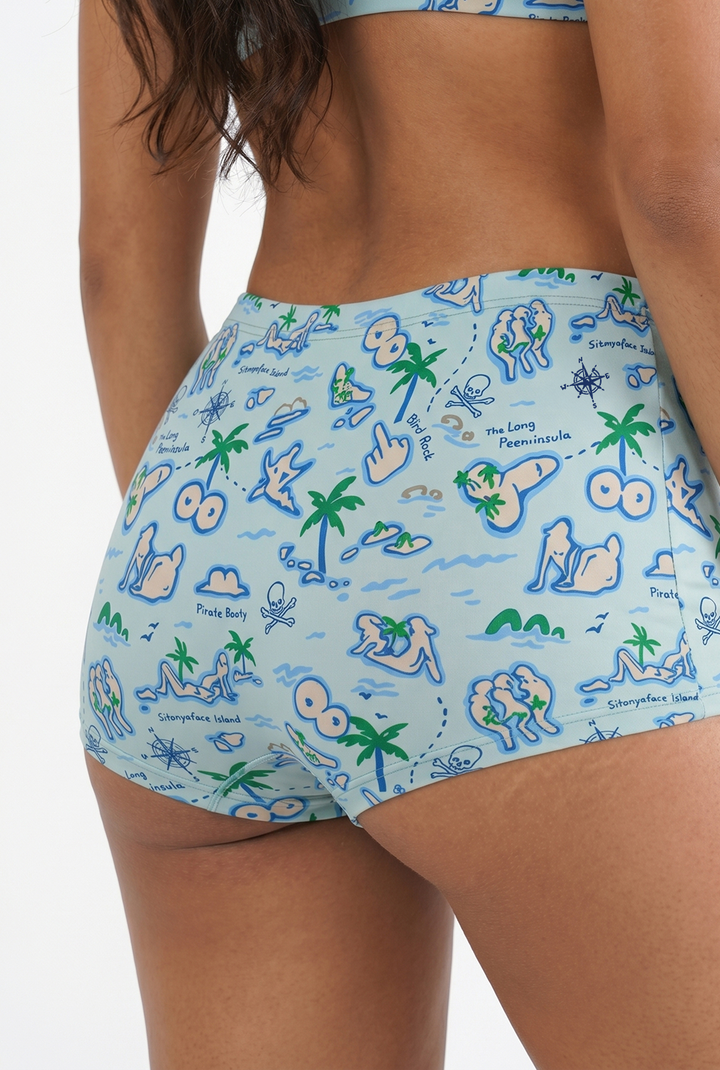 The Pirate's Booty | Naughty Map Modal Boyshort Underwear