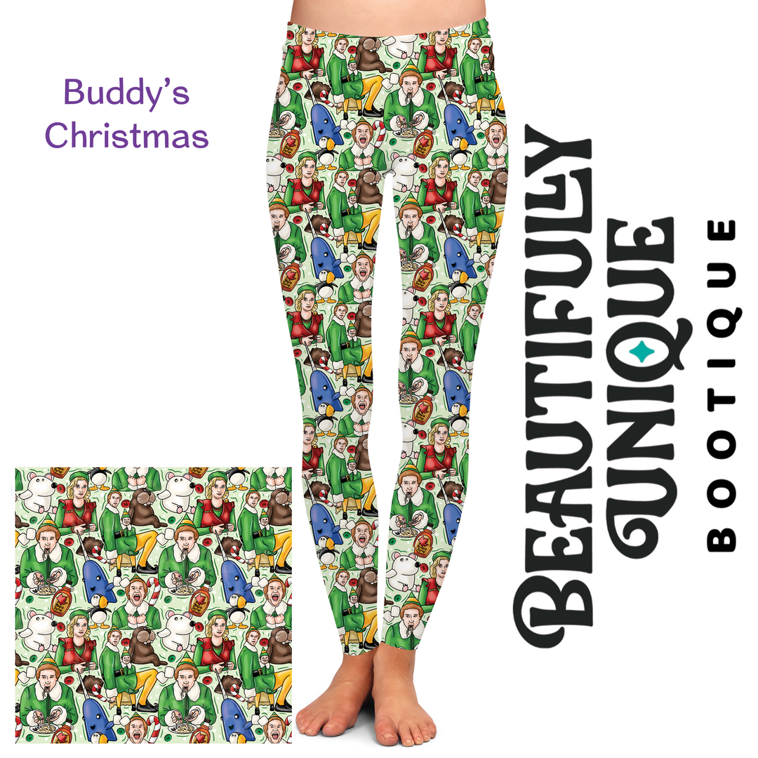 Buddy's Christmas Semi-Exclusive Leggings - High-quality Handcrafted Vibrant