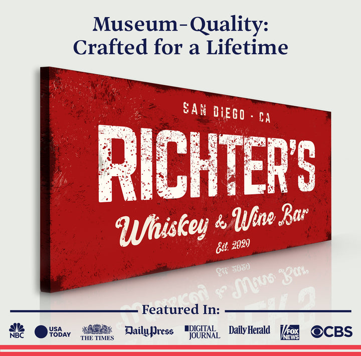 Whiskey And Wine Bar Sign III