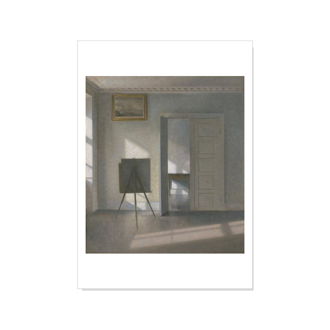 Hammershøi - Interior with an Easel, Bregade 25 - Postcard