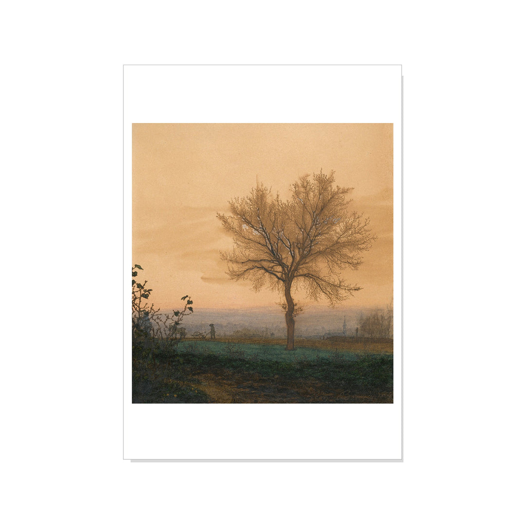 Bonvin - Landscape with a Bare Tree and a Plowman - Postcard