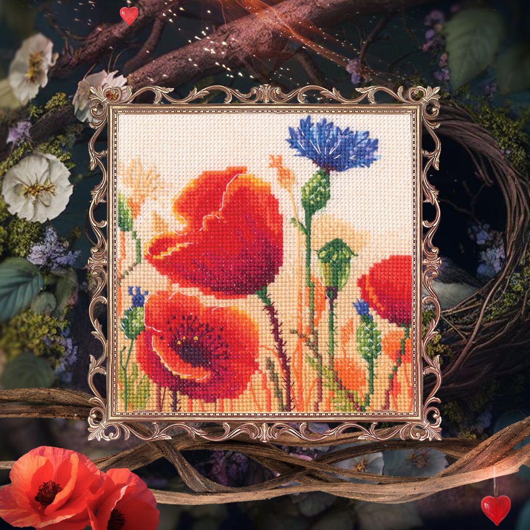 Summer poppyhead C370 Counted Cross Stitch Kit
