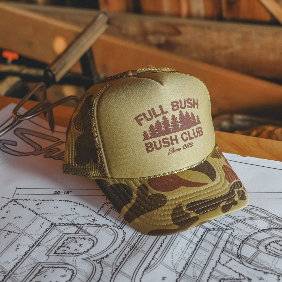 The Let It Grow | Camo Full Bush Bush Club Trucker Hat