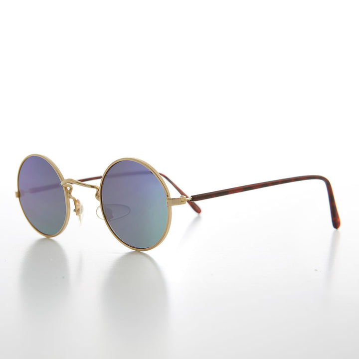 Small Round Hippy Mirror Lens Vintage Sunglass - Cana