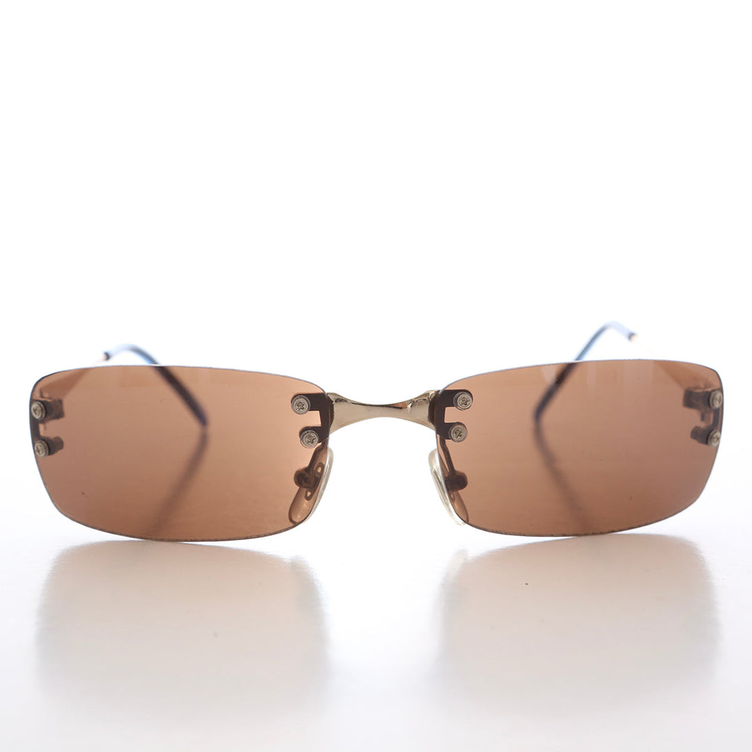 90s Rimless Rectangular Sunglasses - Cordy