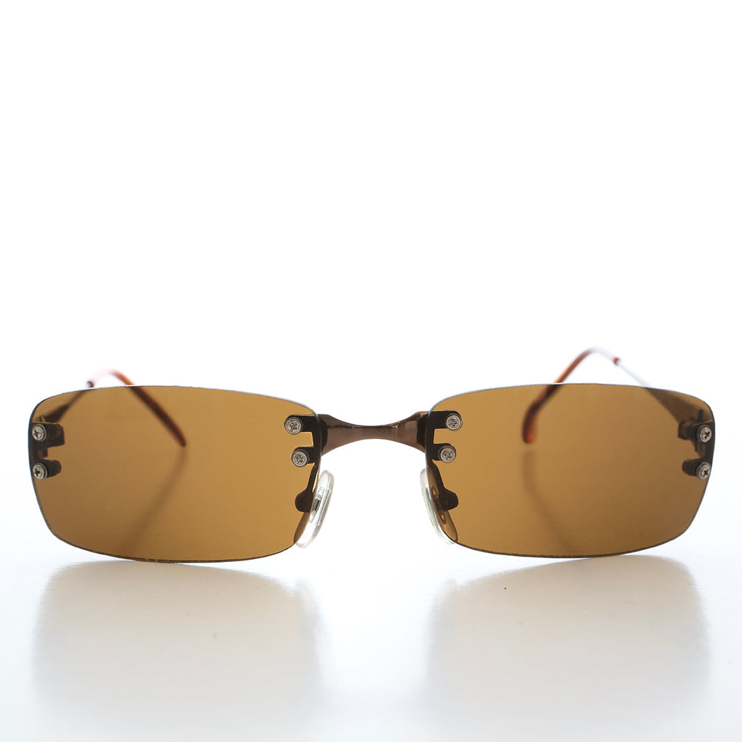 90s Rimless Rectangular Sunglasses - Cordy