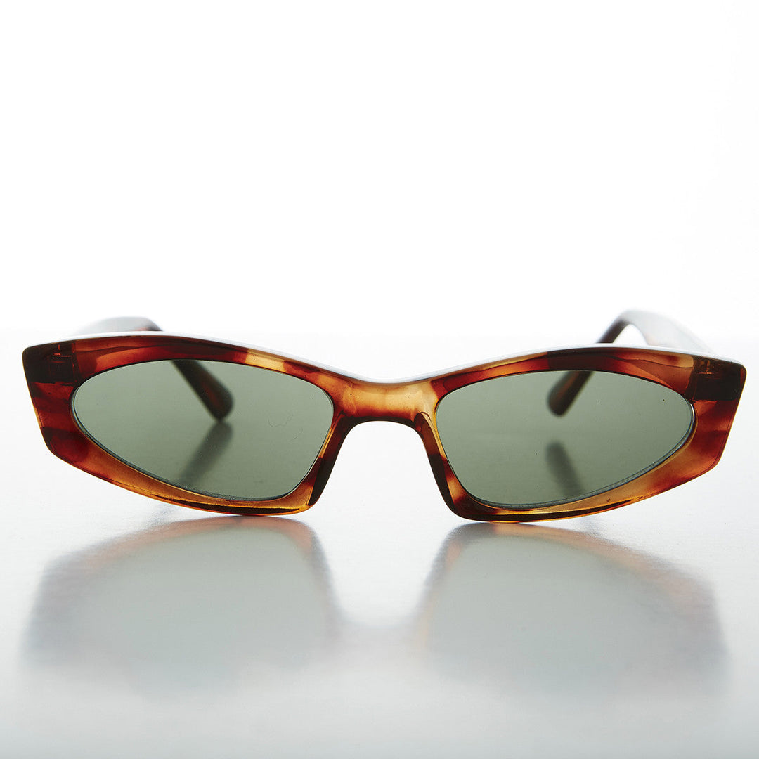 Hipster Cool Thin Crazy Cat Eye Sunglass - Cortney